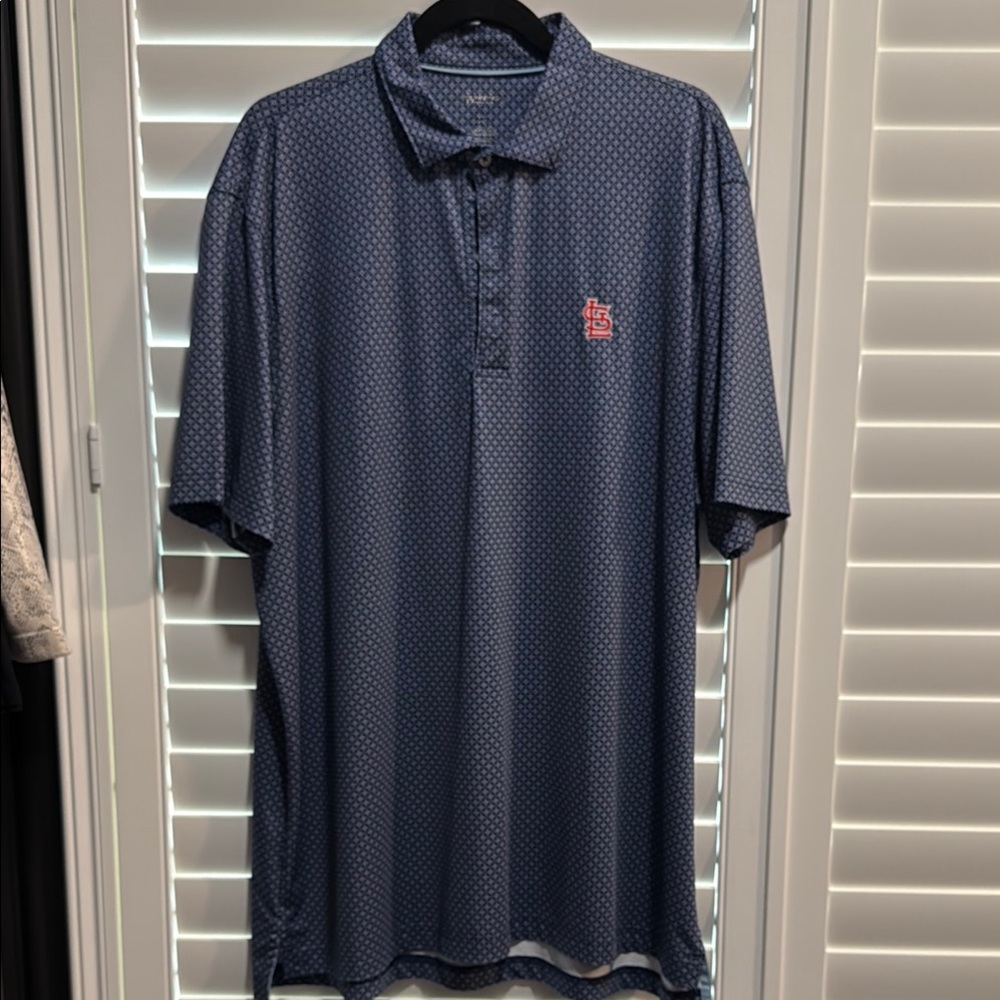 JOHNNIE O Blue Polo Shirt in XL w St Louis  Logo
